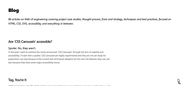 Screenshot du site web de Sara Soueidan.