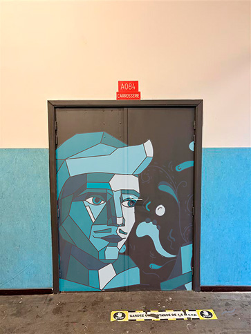 Proposition de design final de la porte extérieure du local à aménager