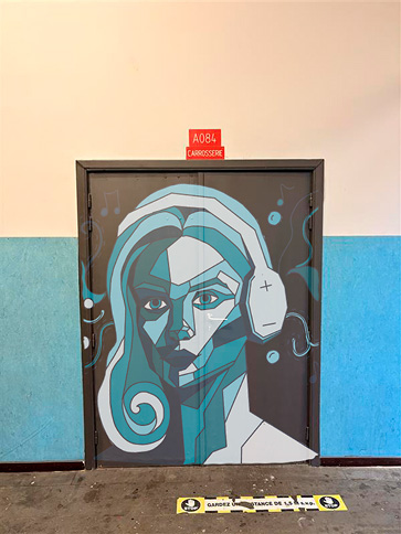 Proposition de design final de la porte extérieure du local à aménager