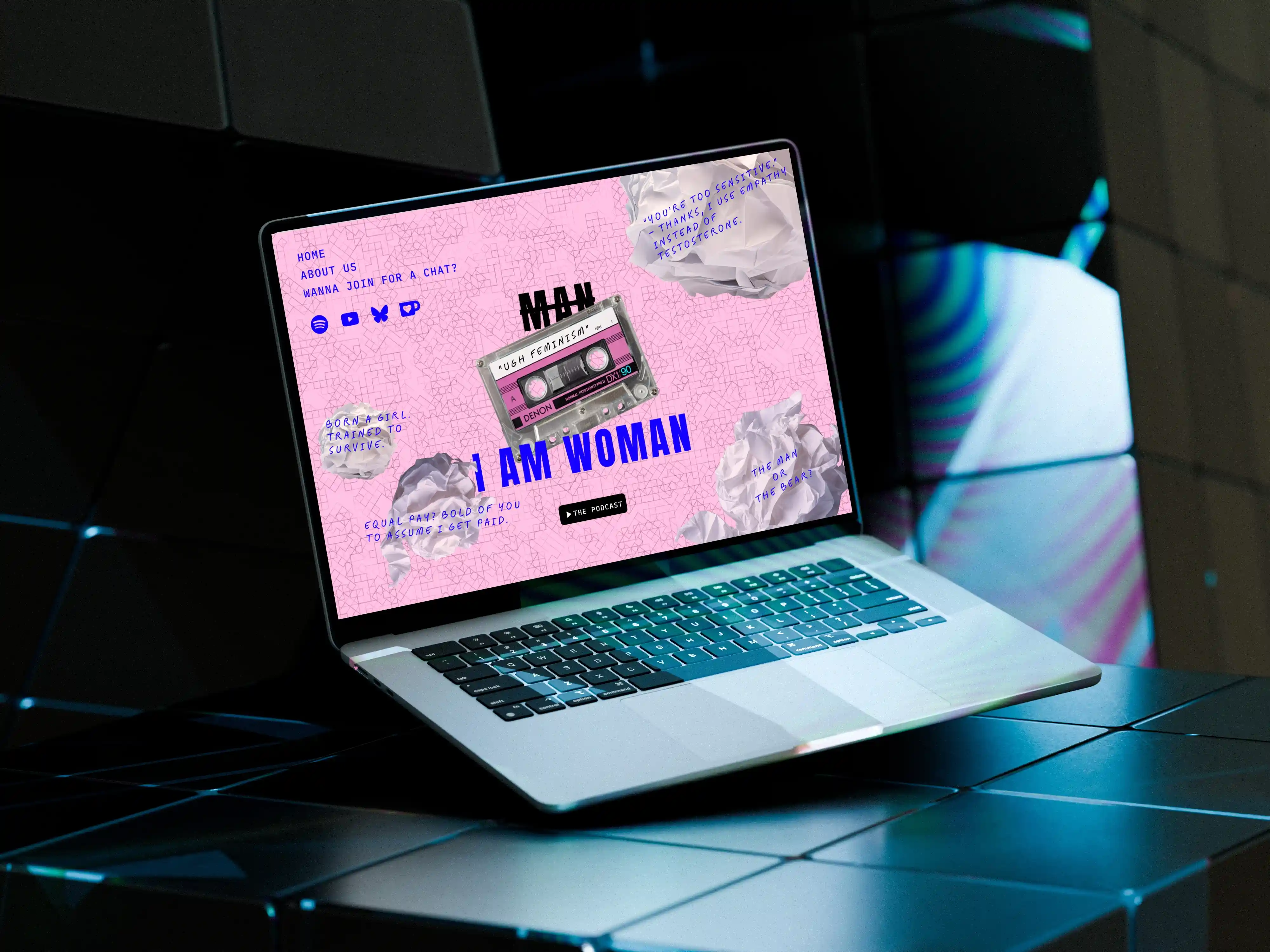 mockup of a website called I Am Woman